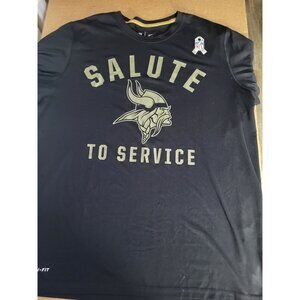 Nike Salute to Service Men's XL Minnesota Vikings Short Sleeve Shirt Black NFL